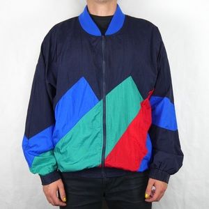 Vintage 80s 90s Nylon colorblock windbreaker